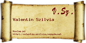 Valentin Szilvia névjegykártya