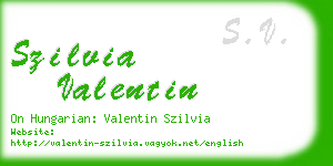 szilvia valentin business card